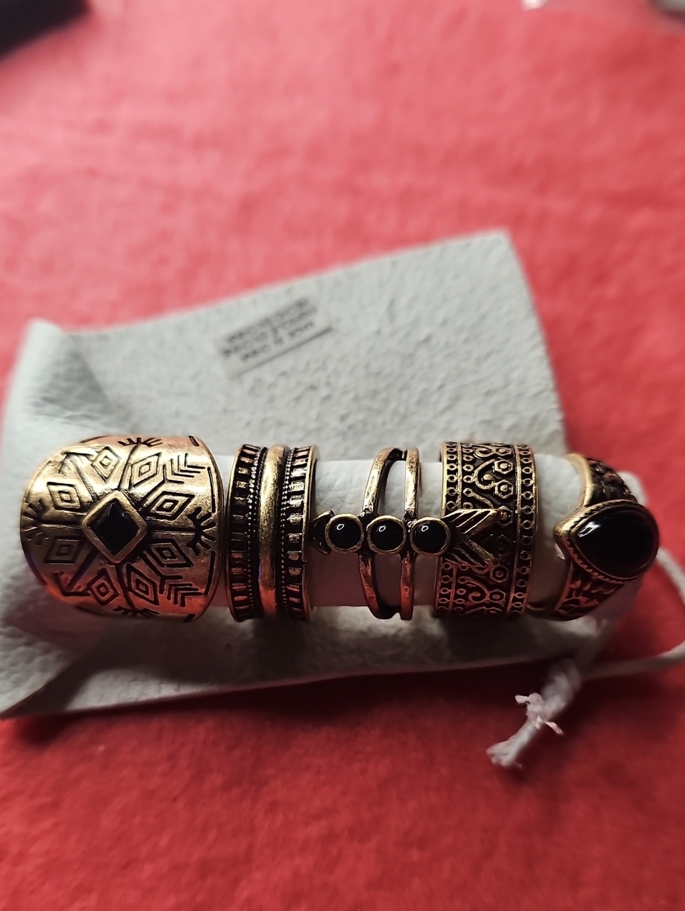 Gold-Tone Bohemian Stackable Rings - Women Jewelry NWT FREE PEOPLE